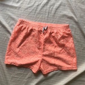 Floral coral shorts